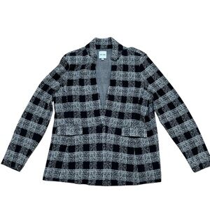 NIC+ZOE Black and White Checkered Blazer in comfortable stretch jersey fabric